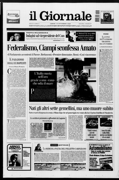 Il giornale del lunedi